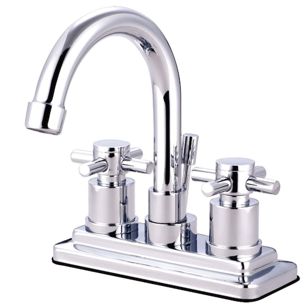 KS8661DX Concord 4" Centerset Bathroom Faucet W/ Brass Pop-Up, Chrome